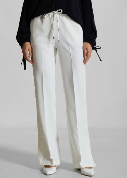 Белые свободные брюки Ermanno Ermanno Scervino Firenze с боковой тесьмой, фото